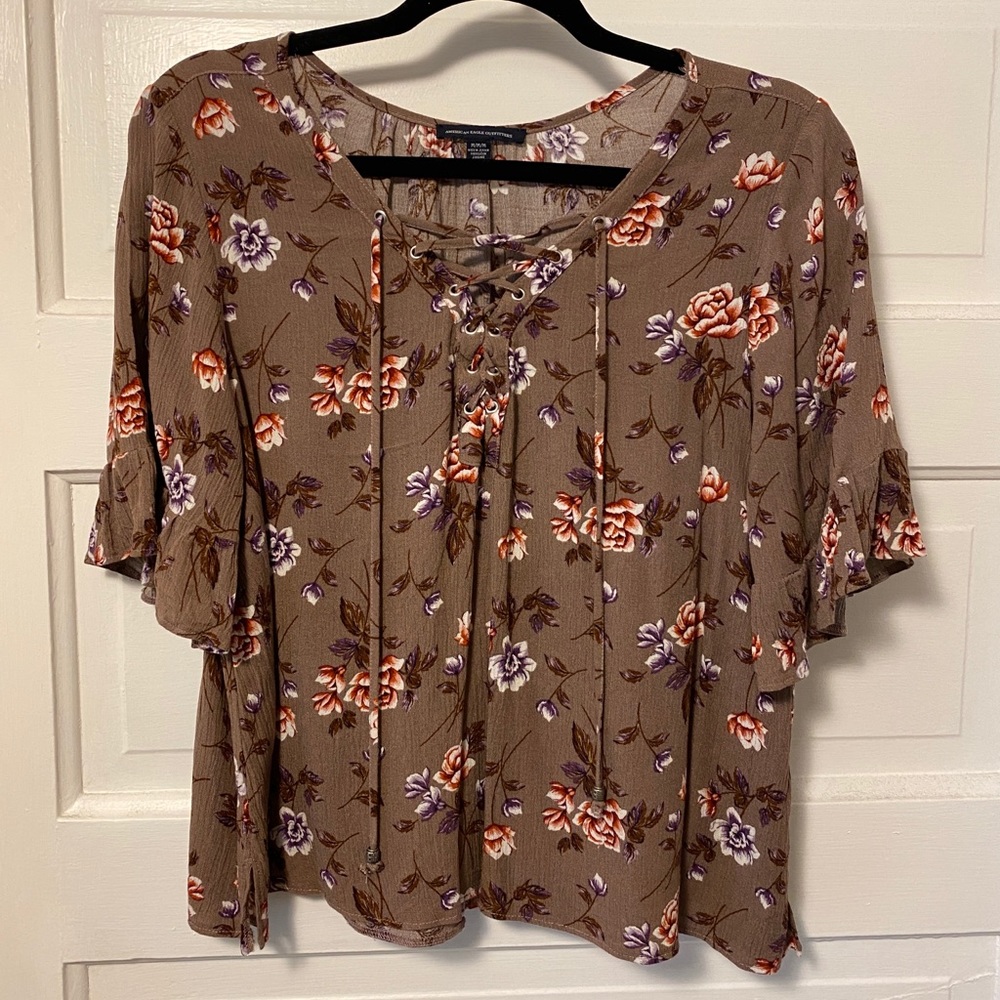 Floral Lace-Front Top